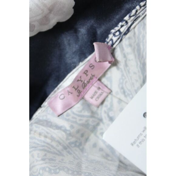 Calypso Saint Barth Womens Satin Paisley Drawstring Midi Dress Navy Orange Small - Picture 6 of 10